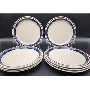 Vintage Japan Handpainted Stoneware by Contemporary Chateau 8pc Dinner Plate Set